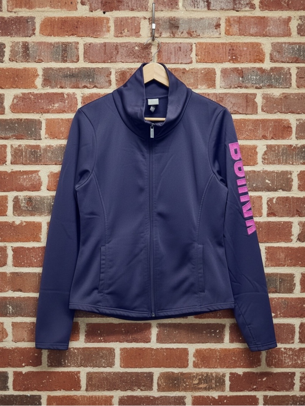 Bench High Neck Zip Front Thumb Holes Lightweight Purple Jacket Size L